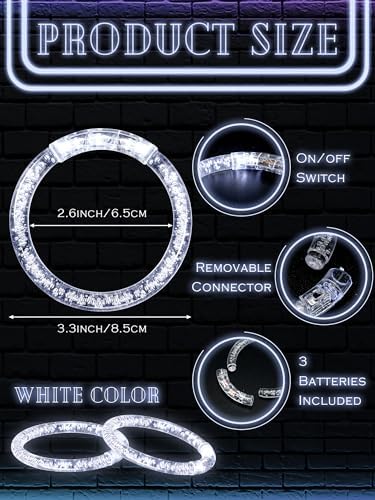 Rtteri 100 Pcs LED Light Up Bracelets Bulk Party Favors