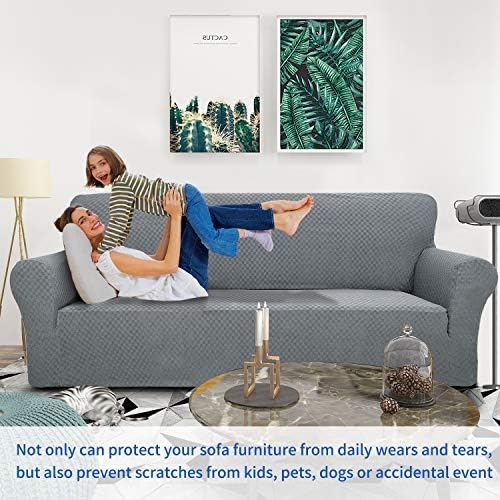 ZNSAYOTX Jacquard Chair Slipcover - High Stretch Anti-Slip Pet Friendly
