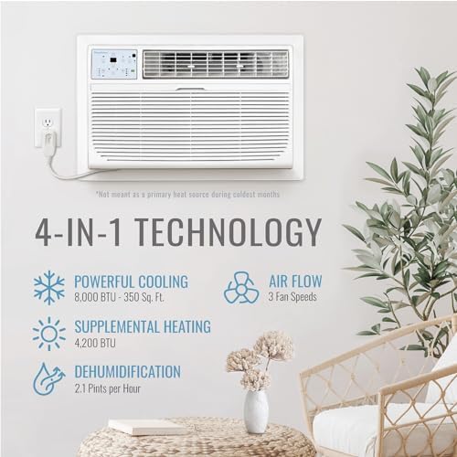 Keystone 8000 BTU Wall AC with Heat and Dehumidifier 1