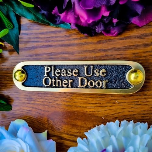 Please Use Other Door Solid Brass Sign