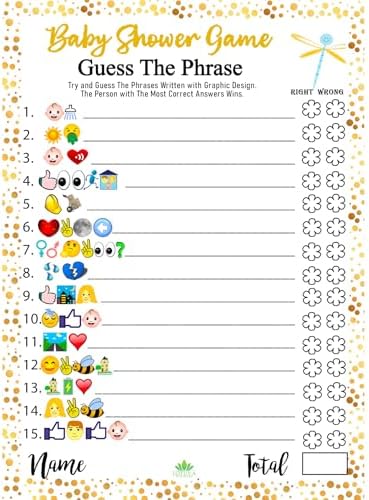 LOTUS-A Baby Shower Games - Guess The Phrase and Predictions Cards