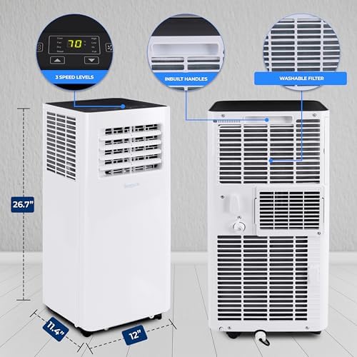 SereneLife Small Portable AC with Dehumidifier 8000 BTU