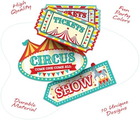 ArtCreativity Carnival Signs 20 Pack - Circus Decor