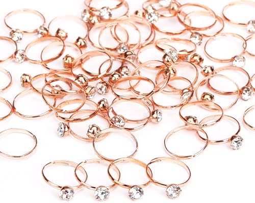 Naler 52 Pack Rose Gold Bridal Shower Rings
