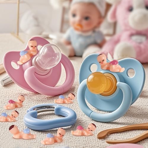 72 Pieces Mini Plastic Baby Favor Supplies Blue 1 Inch