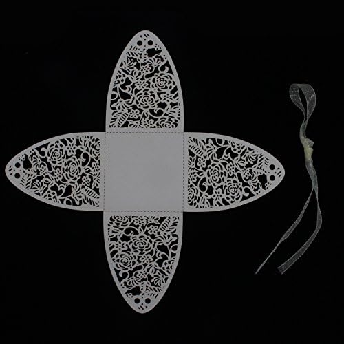 KPOSIYA 100 Laser Cut Rose Candy Favor Boxes