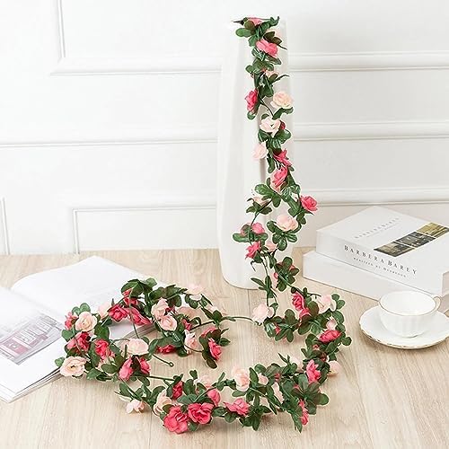 BLEUM CADE 16Pcs Artificial Rose Vines Garland