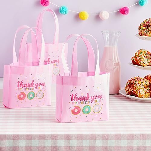 BLUE PANDA 24 Pack Donut Goodie Bags Pink Theme
