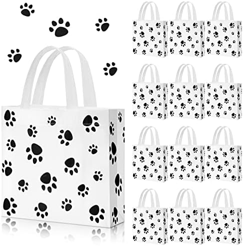 Frienda 20 Piece Dog Paw Print Reusable Tote Bags