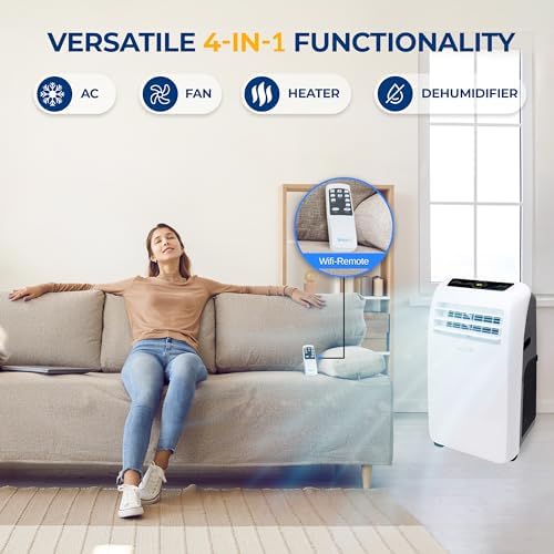 SereneLife 12000 BTU Portable AC with Dehumidifier and Heat 1