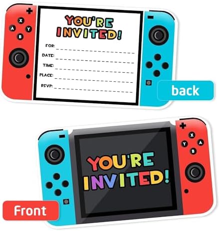 Video Gamer Birthday Party Invitations Set