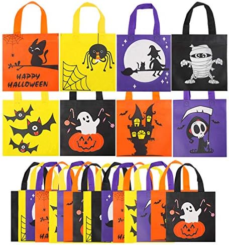 CCINEE 24pcs Non-Woven Halloween Treat Bags with Handles