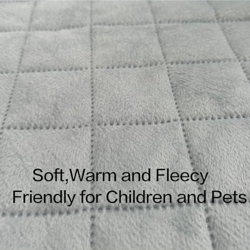 ZuGeo Quilted Fleece Sofa Cover with Elastic Straps Large Grey