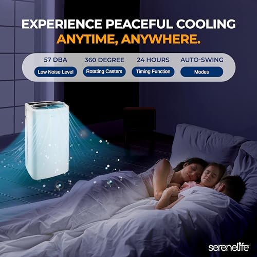 SereneLife 14000 BTU Portable AC with Dehumidifier and Fan