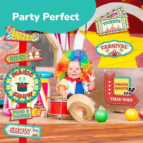 ArtCreativity Carnival Signs 20 Pack - Circus Decor