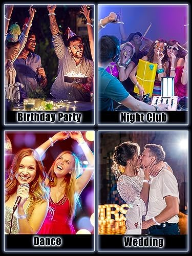 Rtteri 100 Pcs LED Light Up Bracelets Bulk Party Favors