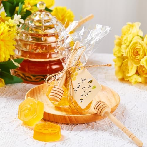 48 Pcs Baby Shower Favors Honeycomb Soaps with Wooden Sticks