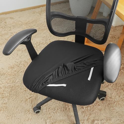 FORCHEER Office Chair Seat Covers Spandex Stretch Slipcovers - Black 1