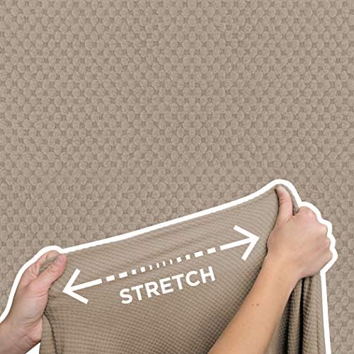 Zenna Home Pixel Ultra Soft Stretch Loveseat Slipcover Sand 1