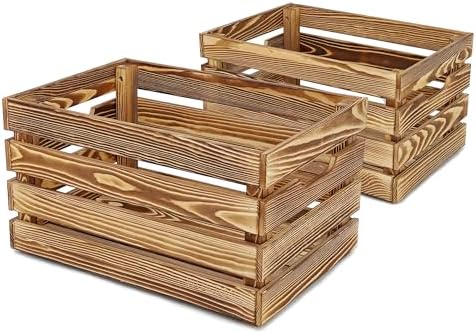 Brown Wooden Crates for Storage and Decor