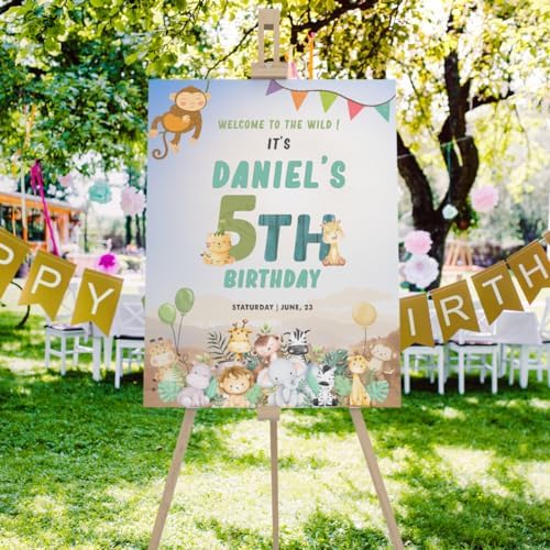 Custom 5th Birthday Welcome Sign - Personalized Party Banner