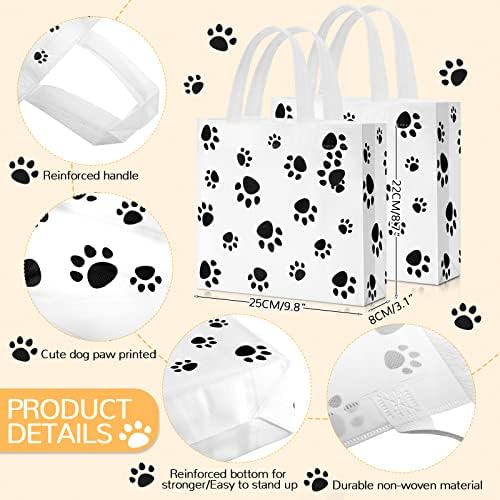 Frienda 20 Piece Dog Paw Print Reusable Tote Bags