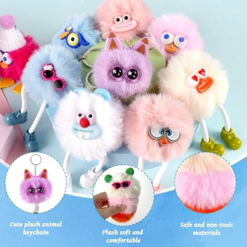 24Pcs Cute Plush Keychains for Kids Boys Girls Birthday Party Favors