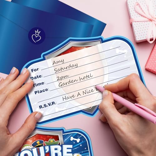 20Pcs Cute Cartoon Birthday Invitations for Boys and Girls