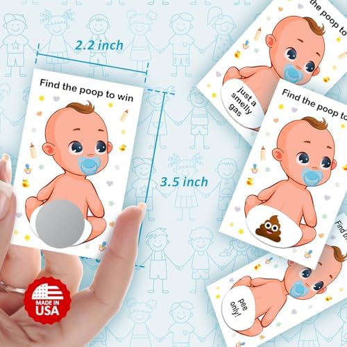 Baby Shower Scratch Off Poop Game Set of 40