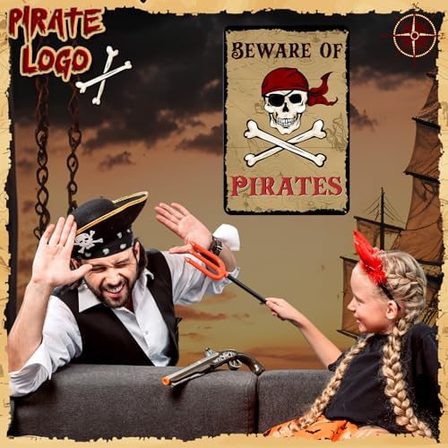 MorningRo 2 Pcs Pirate Metal Wall Signs