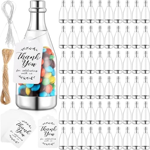 Gerrii 60 Pcs Silver Champagne Bottle Party Favor Set 1