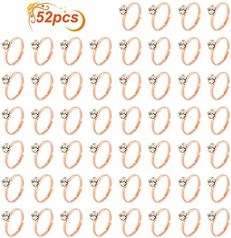 Naler 52 Pack Rose Gold Bridal Shower Rings