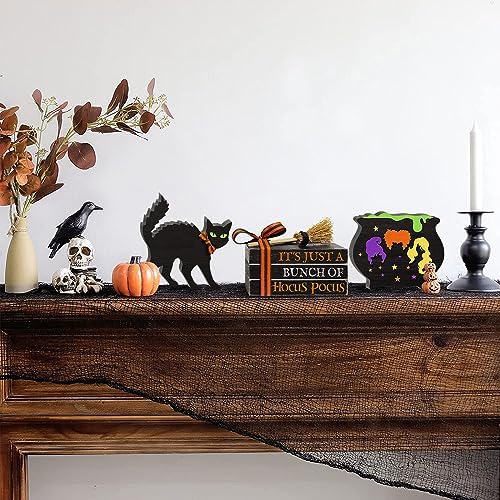 5PCS Halloween Wooden Signs Hocus Pocus Decor