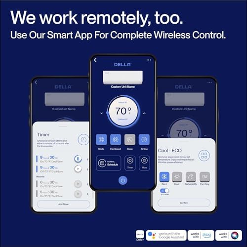 Della Vario Series 12000 BTU Mini Split AC with Alexa Compatibility 1