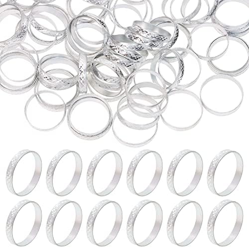 Penta Angel 100Pcs Silver Aluminum Alloy Glitter Bridal Shower Rings
