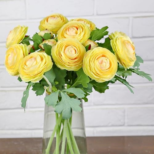 Artificial Ranunculus Flowers with Real Touch Stem