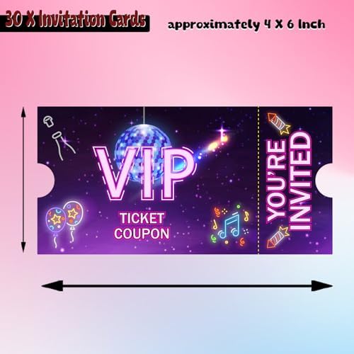 30 Double Sided Birthday Party Invitations with Envelopes