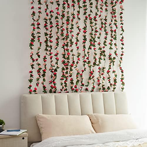 BLEUM CADE 16Pcs Artificial Rose Vines Garland