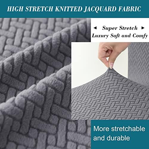 HFCNMY Gray Stretch Rectangle Stool Covers 2 Pack