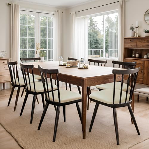 Waterproof PU Leather Dining Chair Covers Set of 6 Beige