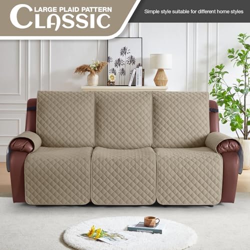 KinCam Waterproof Recliner Sofa Cover for 3 Seat