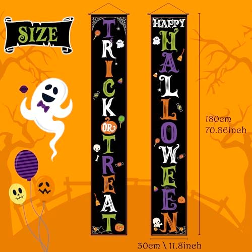 OHOME Halloween Decorations - Trick or Treat Porch Banner