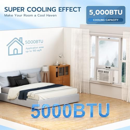 ZAFRO 5000BTU Window AC Unit for Bedroom and Living Room