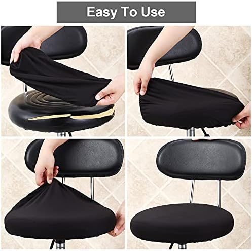 Tatuo Stool Covers Washable Elastic 8 Pack Black