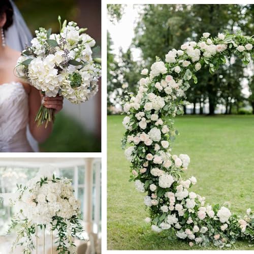 Cherica White Hydrangea Artificial Flowers Bulk 40 Pcs