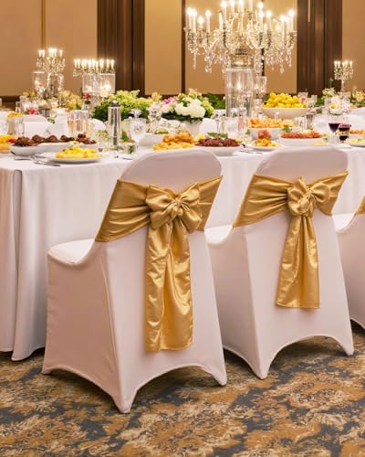 VEVOR White Stretch Spandex Chair Covers - 12 PCS Universal for Events