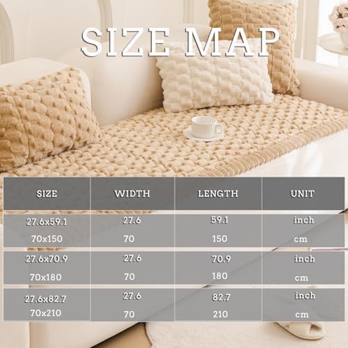 Tiwwie Fuzzy Dog Couch Cover with Non-Slip Design 1