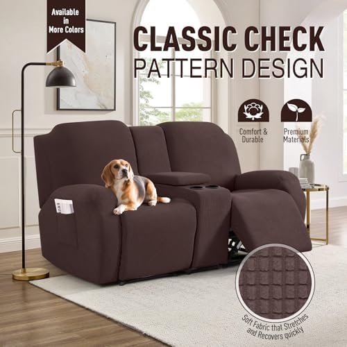 TAOCOCO Recliner Cover with Middle Console Dark Coffee