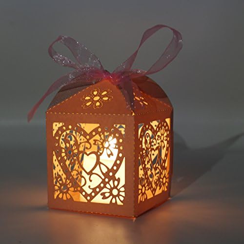 KPOSIYA 100 Pack Love Heart Decorative Gift Boxes with Ribbons
