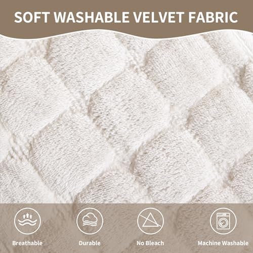 Velvet Sofa Cover for 3 Cushion Couch and L Shaped Recliner